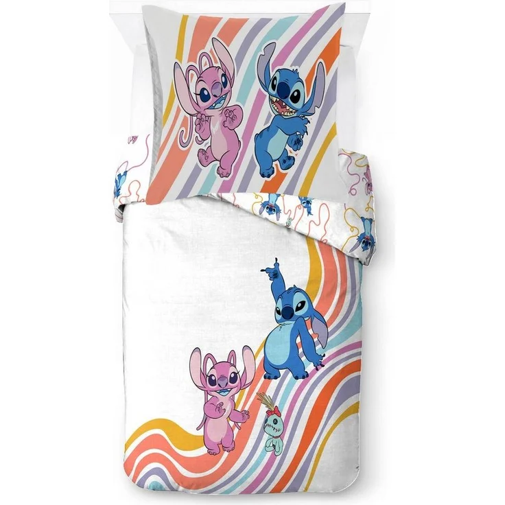 Disney Kinderbettwäsche Disney Lilo & Stitch Bettbezug-Set 135x200 cm + Kissenbezug 80x80 cm, Washed Cotton, 2 teilig, 100 % Baumwolle, maschinenwaschbar, wendbar – Bild 5