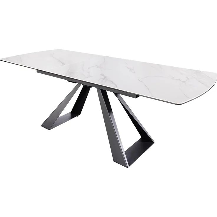 riess-ambiente Esstisch CONCORD 180–230cm weiß Keramik – ausziehbar, schwarzes Gestell (Einzelartikel, 1-St), verlängerbarer Tisch, modernes Design, Platz für bis zu 10 Personen – Bild 1