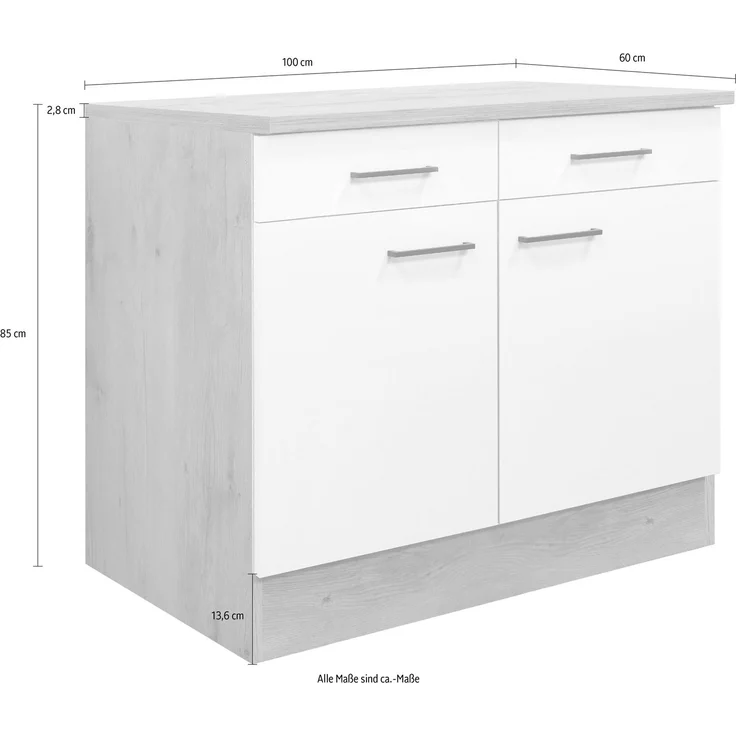 Flex-Well Unterschrank Morena (B x H x T) 100 x 85 x 60 cm, für viel Stauraum – Bild 2