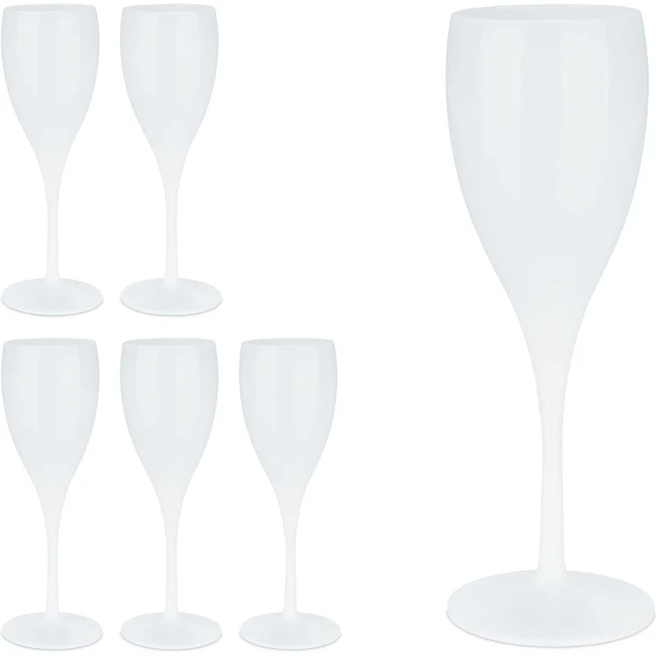Relaxdays Sektgläser Kunststoff 6er Set – Bild 1