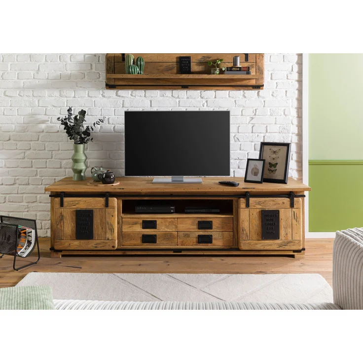 TV-Board Mango 200x55x55 natur lackiert RAILWAY #314 – Bild 3