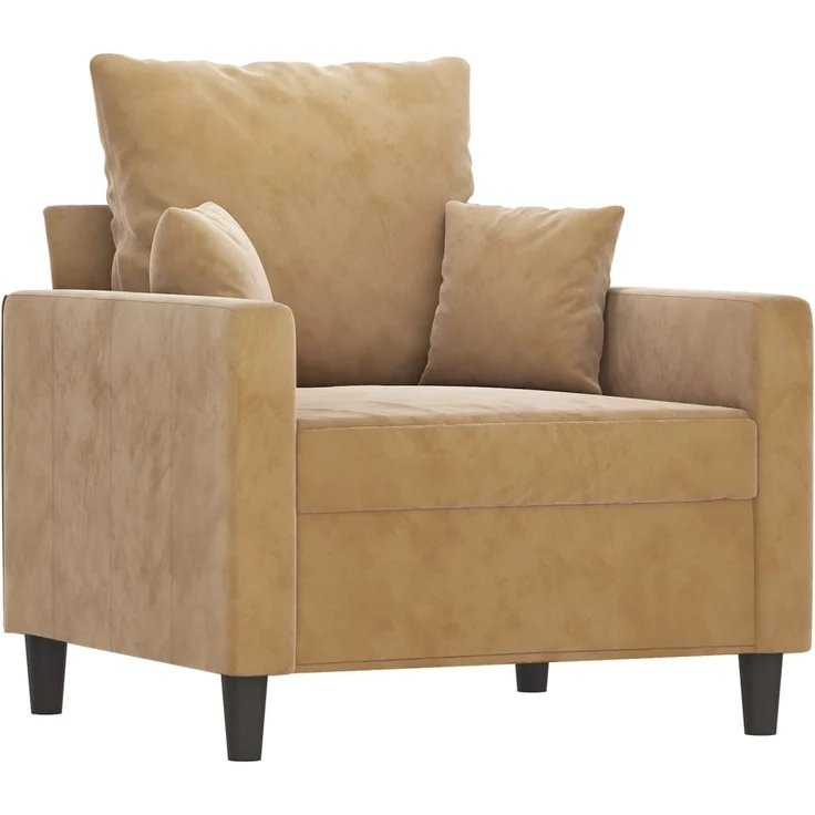 vidaXL Sessel mit Hocker Braun 60 cm Samt 3201104 – Bild 3