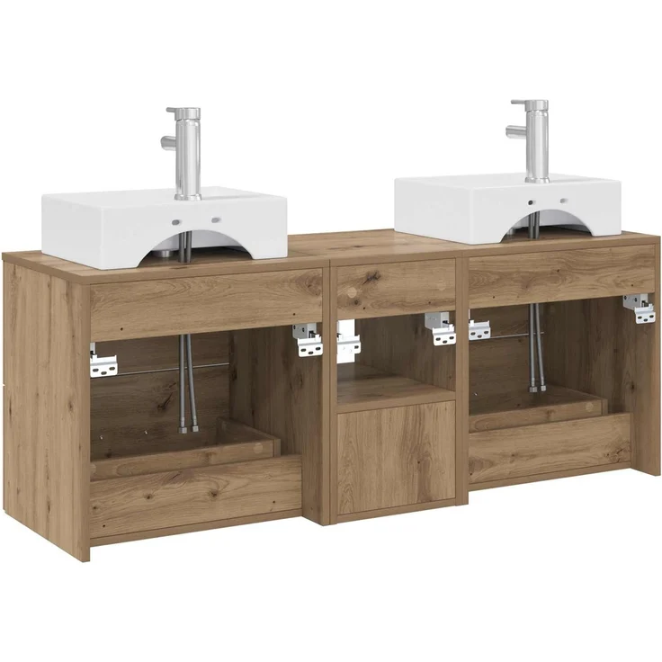 vidaXL Badezimmerschrank-Set 3 stk. Artisan-Eiche 129 x 41 x 79,5 cm 3405842 – Bild 8