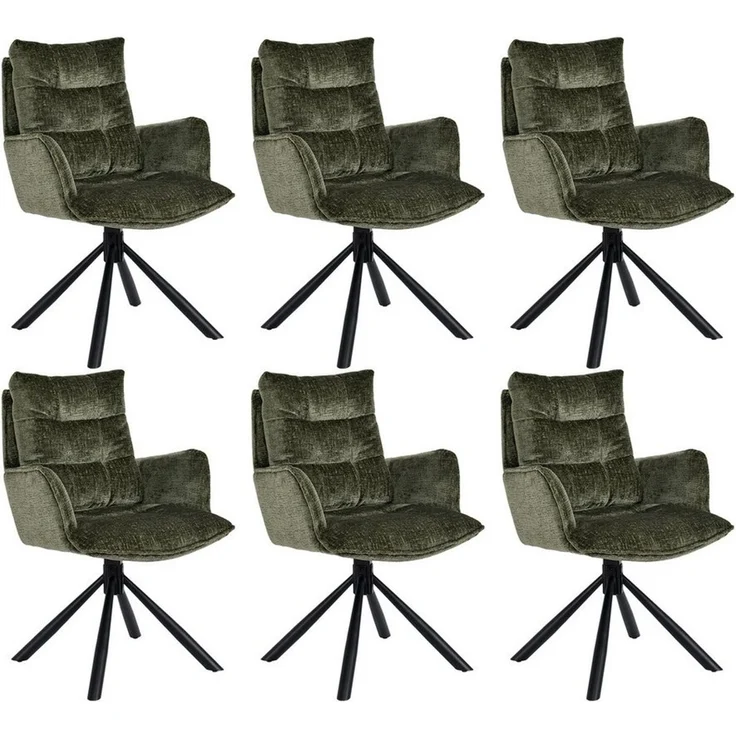 Duhome Esszimmerstuhl (8610A), 360° drehbar, Automatische Rückstellfunktion, Chenille-Stoff – Bild 1