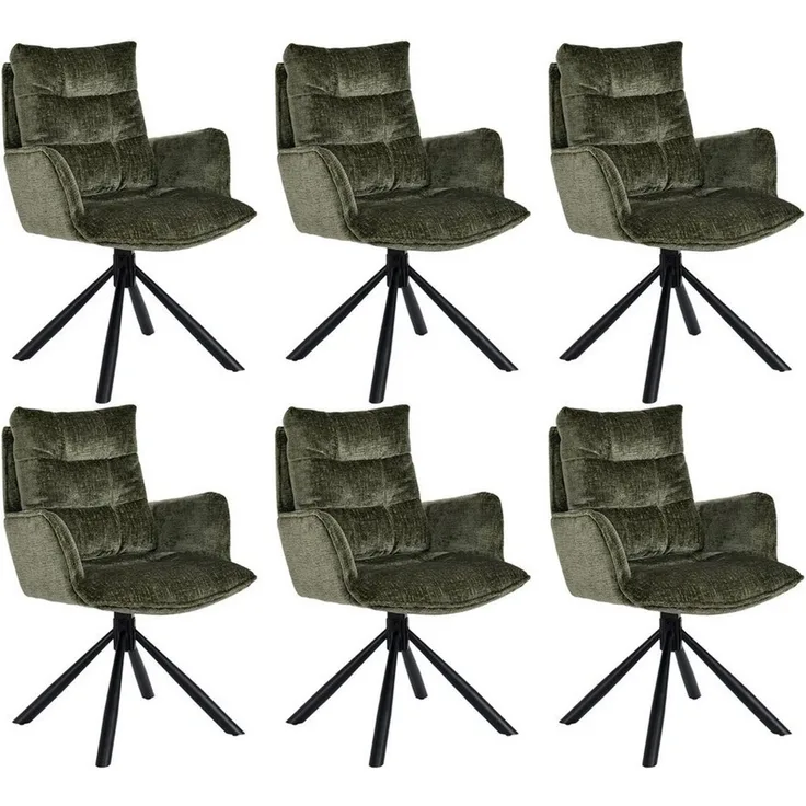 Duhome Esszimmerstuhl (8610A), 360° drehbar, Automatische Rückstellfunktion, Chenille-Stoff