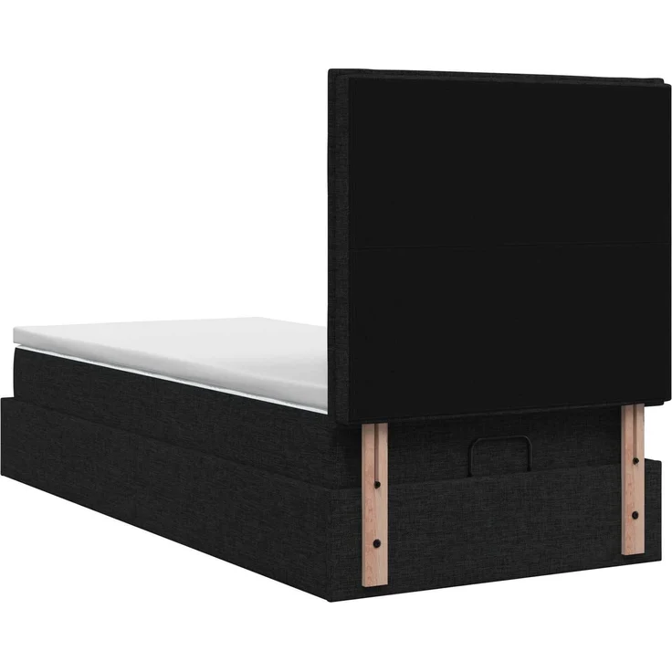vidaXL Ottoman-Bett mit Matratze und LED Schwarz 100 x 200 cm Stoff 3457967 – Bild 10