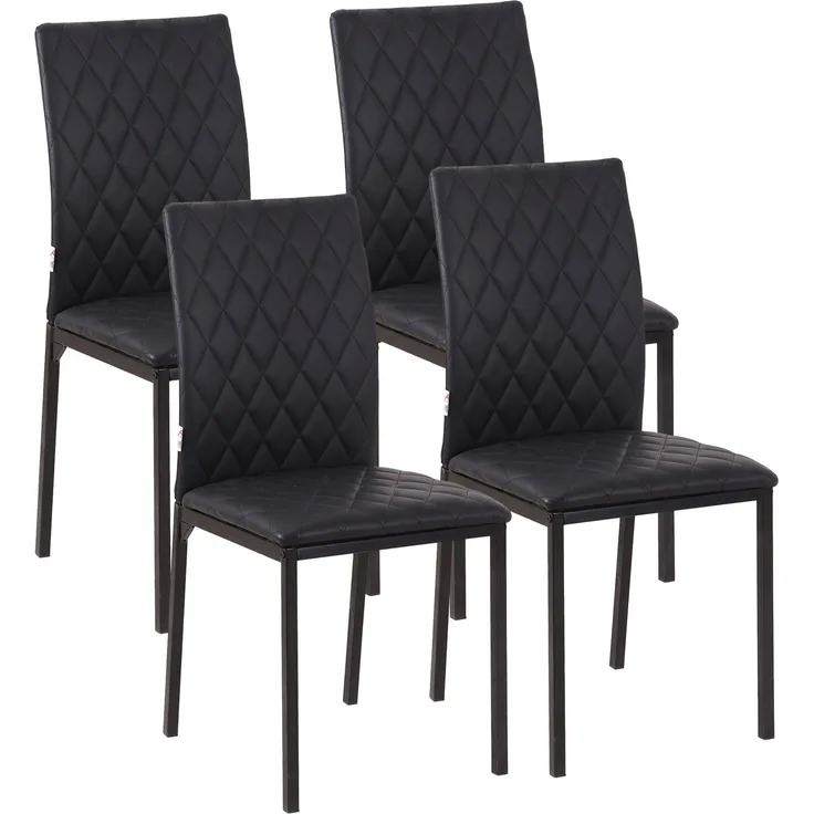 MELAYR, HOCMOM 4er-Set Stühle Esszimmerstühle Küchenstühle 41 cm x 50 cm x 91 cm, Schwarz