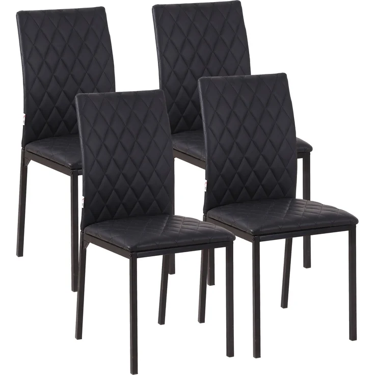 MELAYR, HOCMOM 4er-Set Stühle Esszimmerstühle Küchenstühle 41 cm x 50 cm x 91 cm, Schwarz – Bild 1