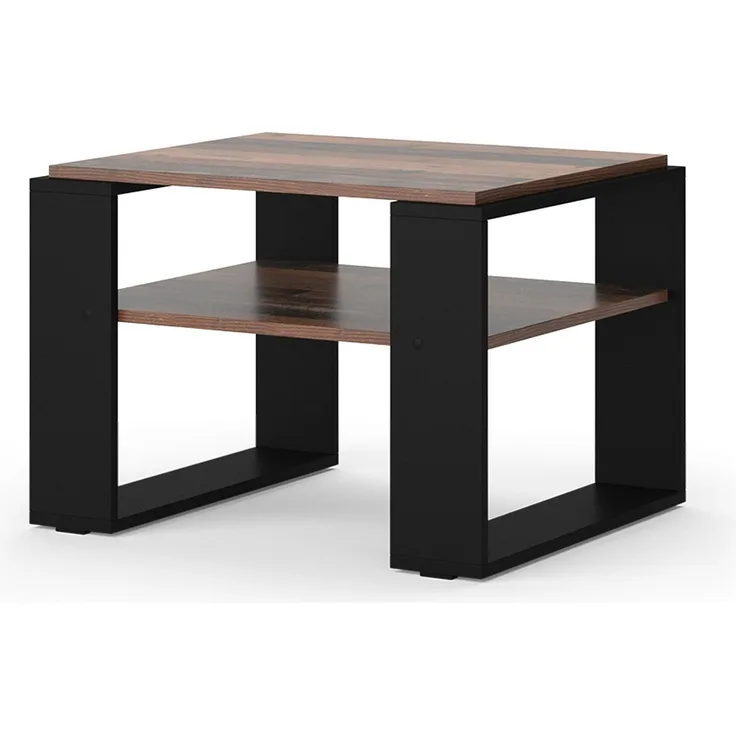 Couchtisch Helm Antikholz 65.6 x 55.8 cm mit Ablage Vicco