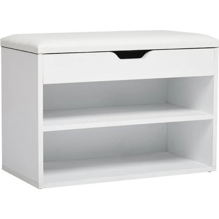 Mondeer Schuhbank Schuhhocker, Schuhhocker mit Sitzfläche für 8 Paar Schuhe, Weiß – Bild 4