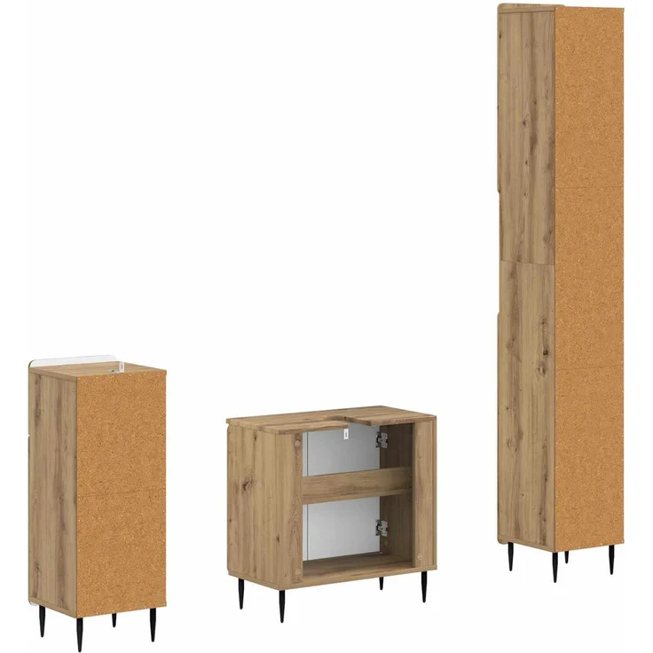 vidaXL 3-teiliges Badezimmer-Schranksystem ZWOLLE Artisan-Eiche 3417845 – Bild 6