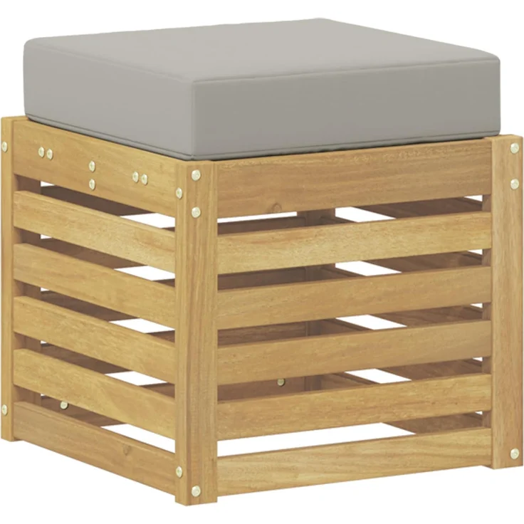 vidaXL Outdoor Hocker Bank Weiß 43 x 43 x 45 cm Massivholz Akazie 901681 – Bild 2
