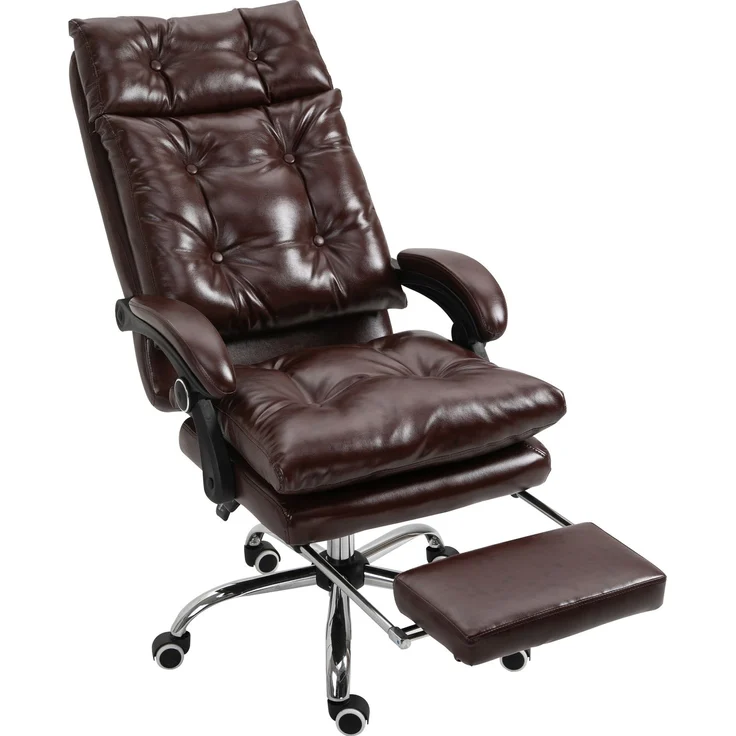 MELAYR, Bürostuhl, ergonomischer Bürostuhl mit verstellbarer Höhe, 77 x 40 x 65 cm, Braun – Bild 2