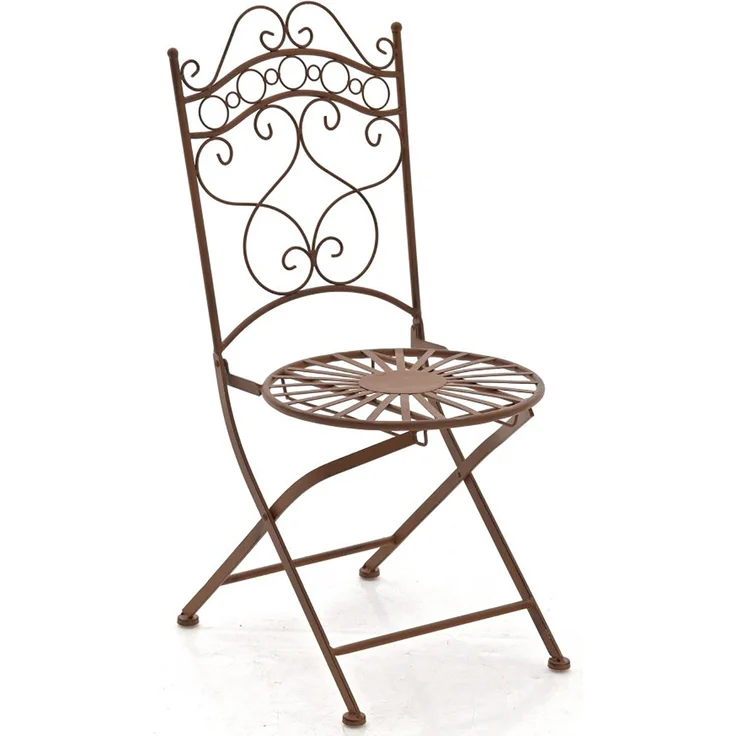 Outdoor Sitzgruppe FUVER - Metall Braun 40x50x92 cm | Gartenmöbelset 2 Personen Metall Vintage Balkonmöbel Set Bistrotisch Terrassenmöbelset Balkonset – Bild 2