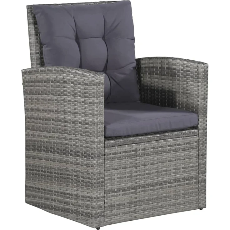 vidaXL 6-tlg. Garten-Lounge-Set, mit Auflagen, Poly Rattan Grau – Bild 4