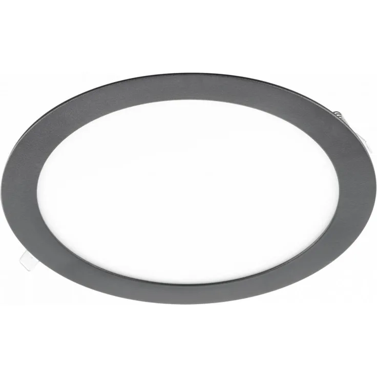18W Runde LED Einbauleuchte slim Panel Spot mit schwarzen Rahmen Ø 225mm 1520 Lumen Warmweiß (3000 K)