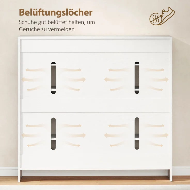 HOMCOM Schuhschrank, MDF, Weiß, 106,4L x 34B x 108,5H cm – Bild 7