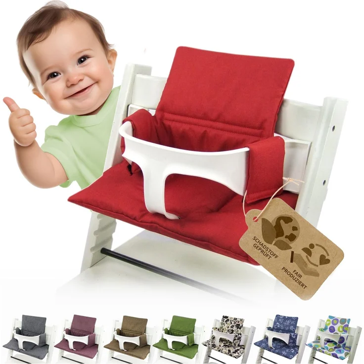 Ersatzbezug Kissen kompatibel mit Stokke Tripp Trapp M2 (meliert rot) | Sitzkissen, Kissen-Set, weich, gepolstert, waschbar & langlebig
