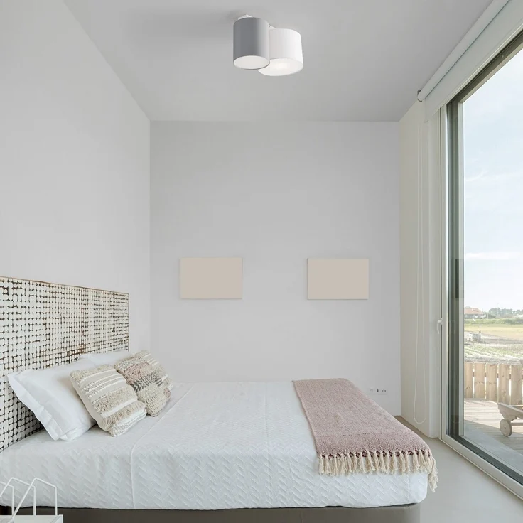 Nova Luce 9555804 BRYSON Deckenleuchte 2-flammig Weiss Grau E27 – Bild 1