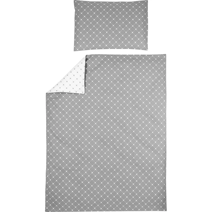 Meyco Baby Kinderbettwäsche Louis Grey, Jersey, 1 teilig, 100x135 cm