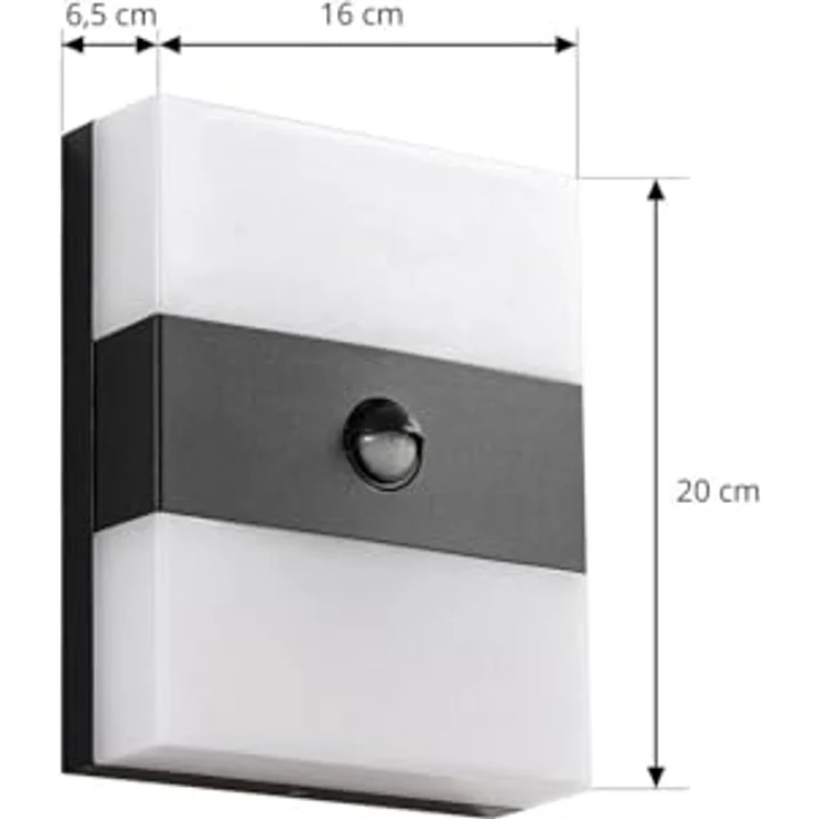 PRIOS LED Wandleuchte Teekon, moderne Außenlampe mit Bewegungsmelder, spritzwassergeschützt, schwarz, Edelstahl, 1-flammig für Hauswand, Terrasse und Balkon – Bild 5