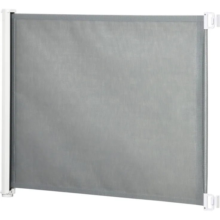 PawHut Hunde Türschutzgitter Treppenschutzgitter Treppenschutz Sicherheitstrennwand Trennwand Türschutz Treppenschutzgitter ausziehbar treppenschutzrollo Rollo Einrollbar PVC Grau 115x82,5 cm