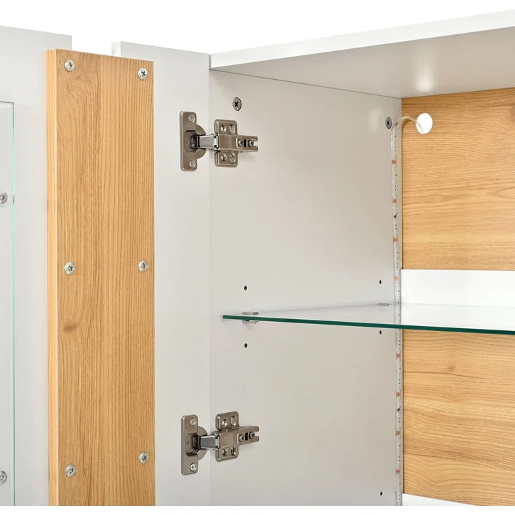 Vitrine 60 x 40 x 180 cm aus PB mit Glastüren und App-steuerbarer LED-Beleuchtung – Bild 8