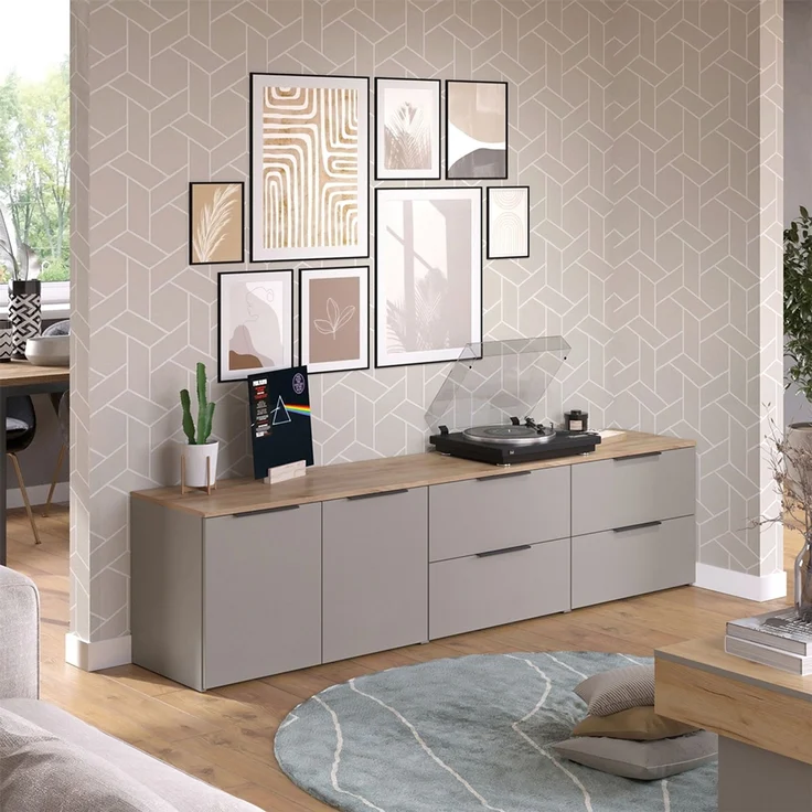 Wohnwand Wido Greige 3 Teile Vicco – Bild 3