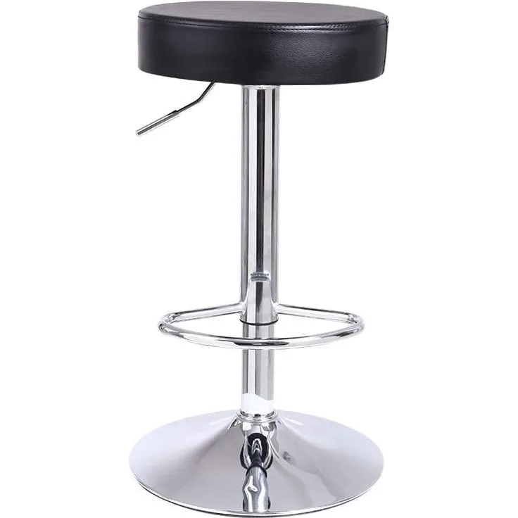KKTONER Barhocker Höhenverstellbar drehbar SPA Arbeitshocker Bürohocker PU Leder Schwarz