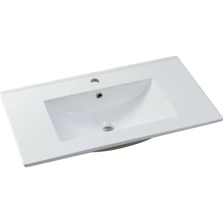Vente-unique - AVORELI Waschbeckenmöbel Holz, Platte Weiß - B 46 cm x H 50 cm x L 80 cm – Bild 6