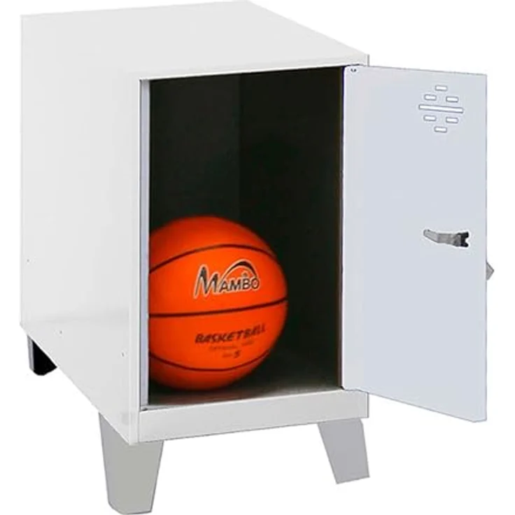 SimonRack Simonlocker Kommode, klein, 575 x 300 x 500 mm, Amario aus Metall, inkl. Schlüssel, Grau/Weiß – Bild 4