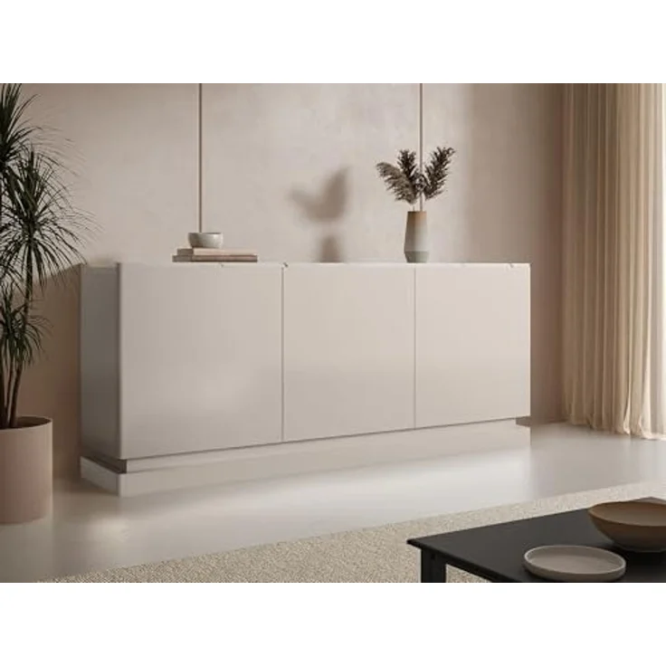 Vente-unique - DEVIKA Sideboard Holz, Platte BeigeWeiß - B 40 cm x H 80 cm x L 189,6 cm – Bild 2