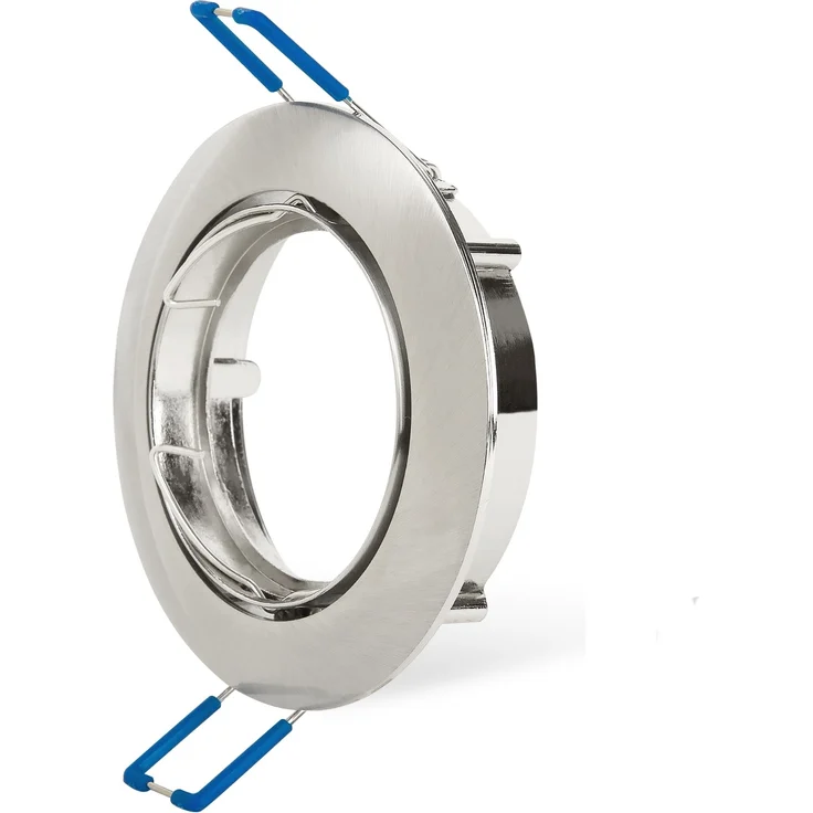 6x Ultra Flach Einbaurahmen Rund Schwenkbar Edestahl gebürstet Einbaustrahler Ø80mm Einbautiefe 22mm Deckeneinbaustrahler Einbauleuchte LED Leuchtmittel inkl. GU10 Fassung