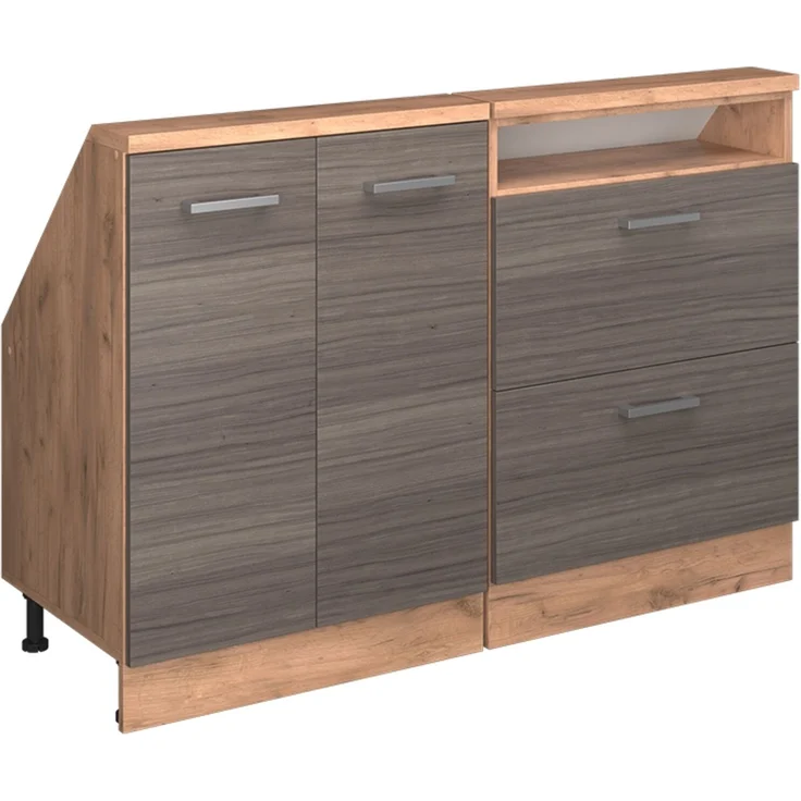 Küchenschrank für Dachschrägen R-Line Edelgrau 120 cm 2er Set Vicco – Bild 1