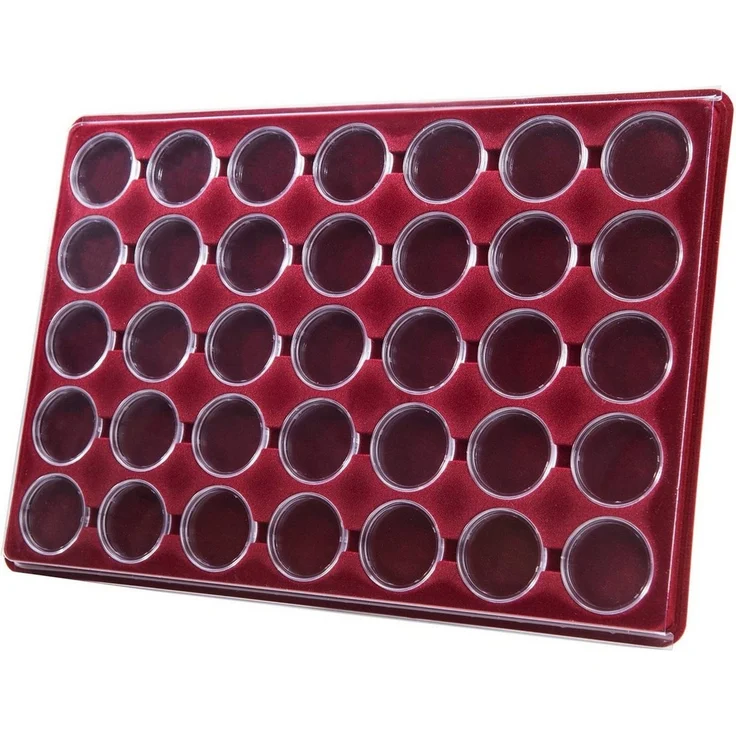 MC. Sammler Aufbewahrungsbox inkl 11 Tableaus für 385 Stk 10, 20, 25 Euro, 10 DM Münzen in Kapseln, mit 385 Münzkapseln 32,5mm – Bild 4