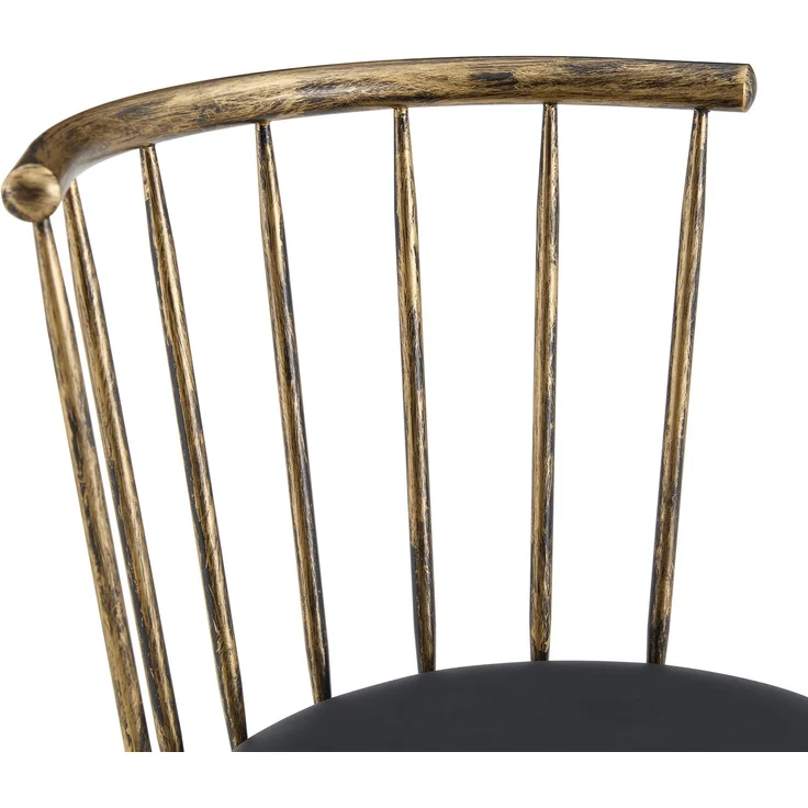 Moderner Metall-Barhocker im Windsor-Stil mit gepolstertem Sitz für Kücheninseln, Bars, Restaurants; Barhocker im Industrial-Stil in Barhöhe; Vintage- und Minimalismus-Stil--Schwarz+Braun--96x39x39cm--YOUDENOVA – Bild 3