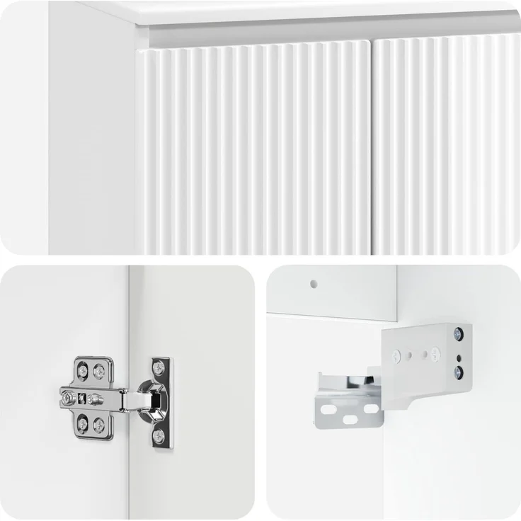 vidaXL Waschbeckenschrank Hochglanz Weiß 62,5 x 44,5 x 80 cm 3404344 – Bild 10
