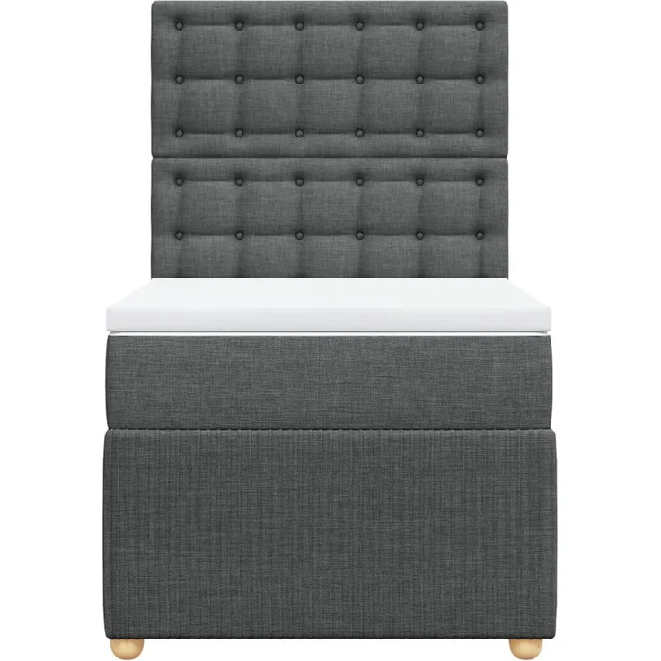 vidaXL Boxspringbett mit Matratze Dunkelgrau 80x200 cm Stoff 3294198 – Bild 6