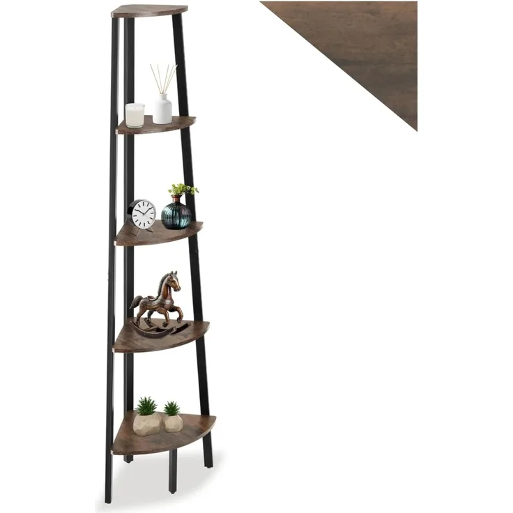 tectake Bücherregal Eckregal, Einzelstück, Industrial Style