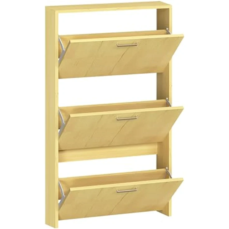 MID.YOU Schuhschrank Sulos, Honigeiche, Kunststoff, stehend, 50x108x17 cm, Schuhaufbewahrung – Bild 5