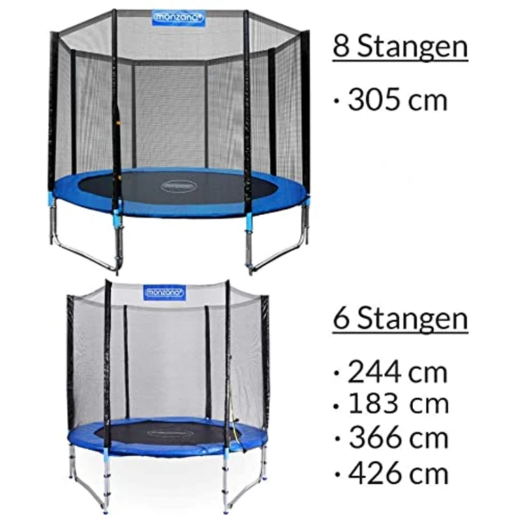 Monzana® Sicherheitsnetz Trampolin Ø 244 cm, reißfestes, UV-beständiges Netz mit verstärkter Struktur und sicherem Eingang – Bild 2