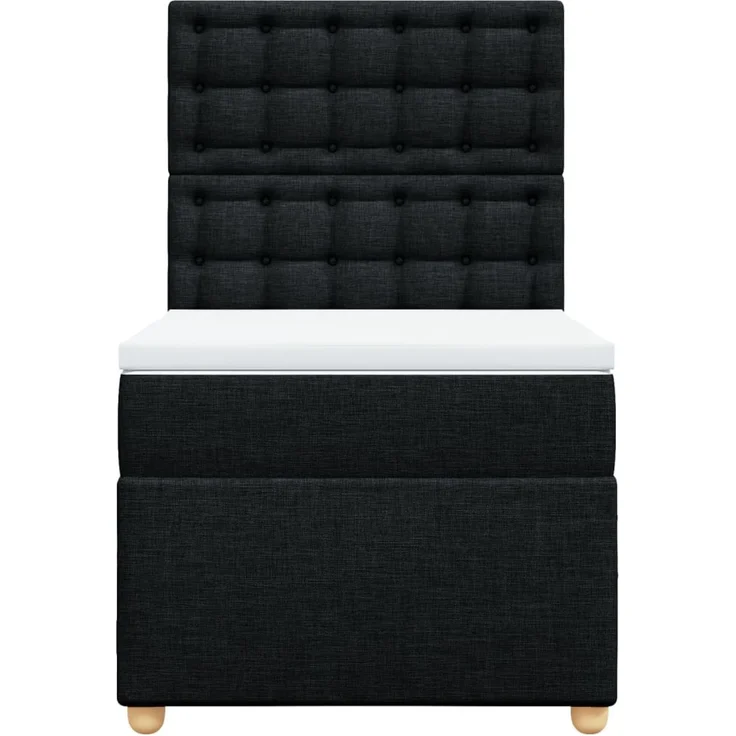vidaXL Boxspringbett mit Matratze Schwarz 90x200 cm Stoff 3293479 – Bild 6