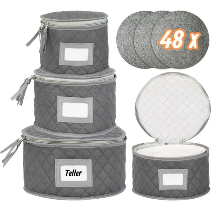 Relaxdays Aufbewahrungsbox für Geschirr Set – Bild 1