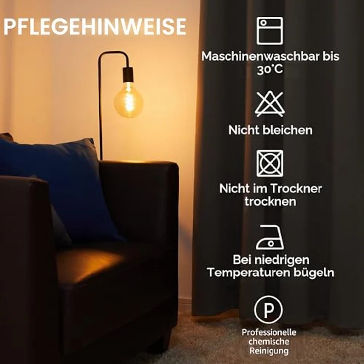 Deconovo Verdunkelungsvorhänge, wärmeisolierend, kälteisolierend, modernes Design mit Ösen, Vorhänge für Jungenzimmer, 107 x 138 cm (Breite x Höhe), Taupe, 2 Stück – Bild 8