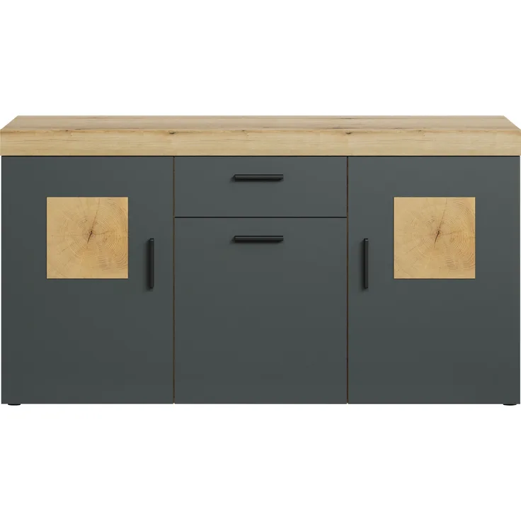 Sideboard Tyler in grau und Eiche Evoke 160 cm