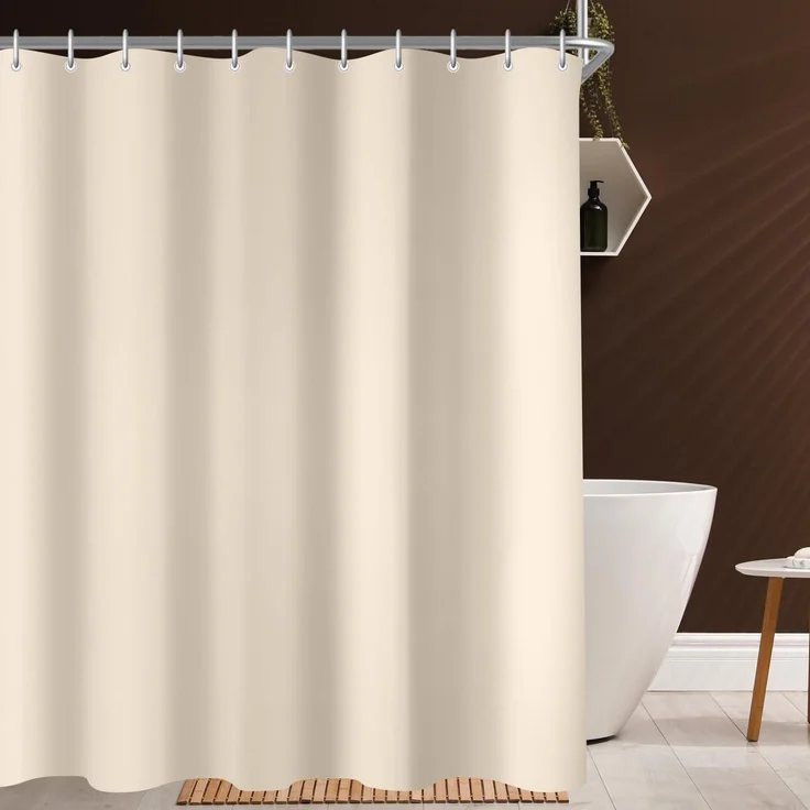 Duschvorhang 90x90 Beige Antischimmel Stoff Wasserabweisend waschbar – Bild 8