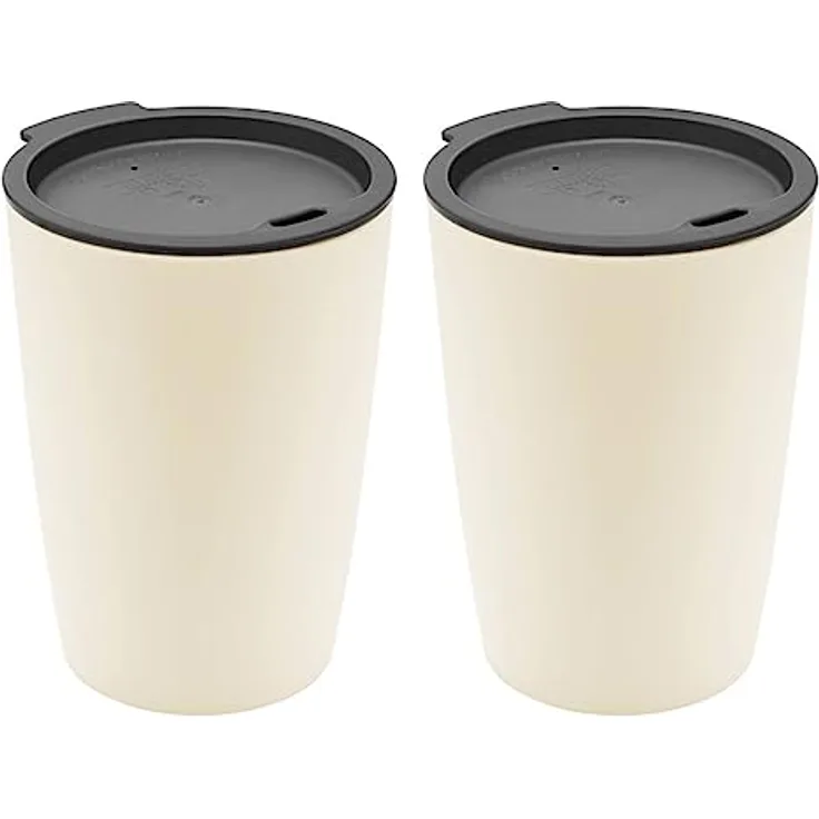 Magu 2er Set Natur-Design Trinkbecher Coffee to Go Beige ca. 310 ml 142465