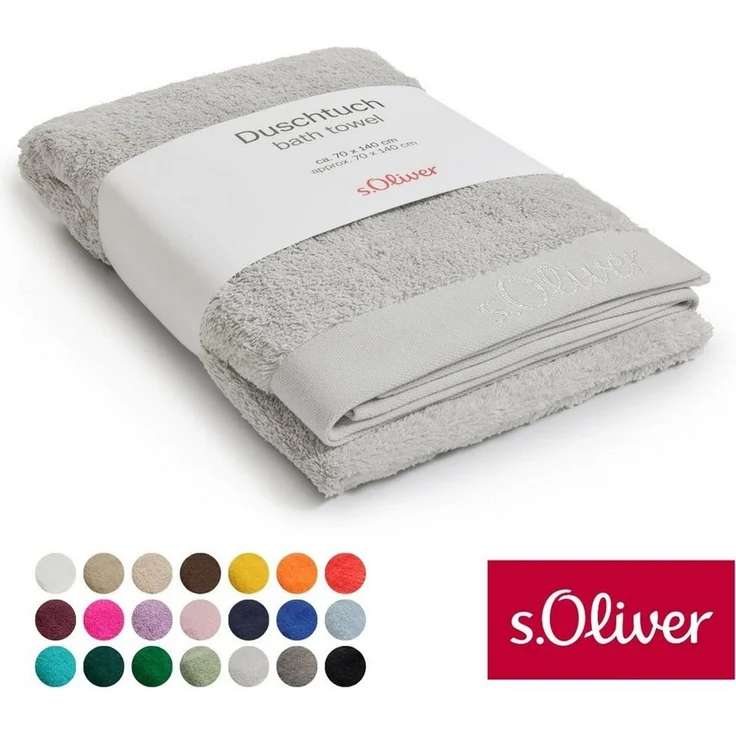 s.Oliver Handtuch, Walkfrottier (1-St), besonders weich und saugfähig, Hellgrau, 70x140 cm – Bild 1