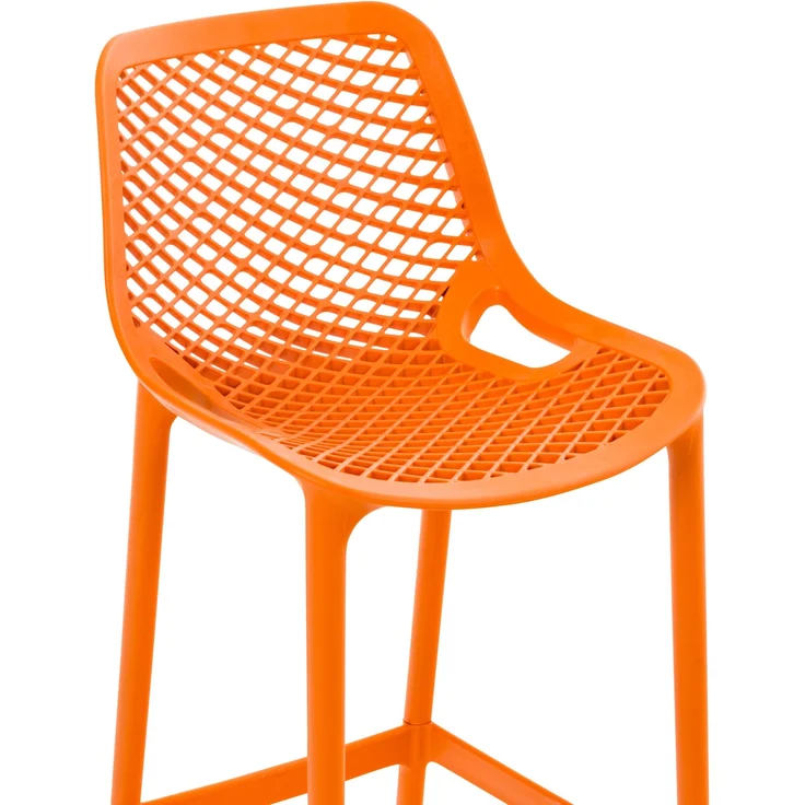 DELUKE® Barhocker modern Orange LORL - Kunststoff, 105x45x53cm Barhocker mit Lehne Tresenhocker Barstuhl Küchenhocker Thekenhocker hoher Stuhl – Bild 4