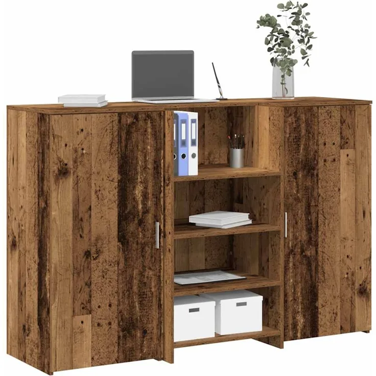 Empfangstheke, Empfangstisch, Bürotisch Altholz-Optik 155 x 50 x 103,5 cm Holzwerkstoff